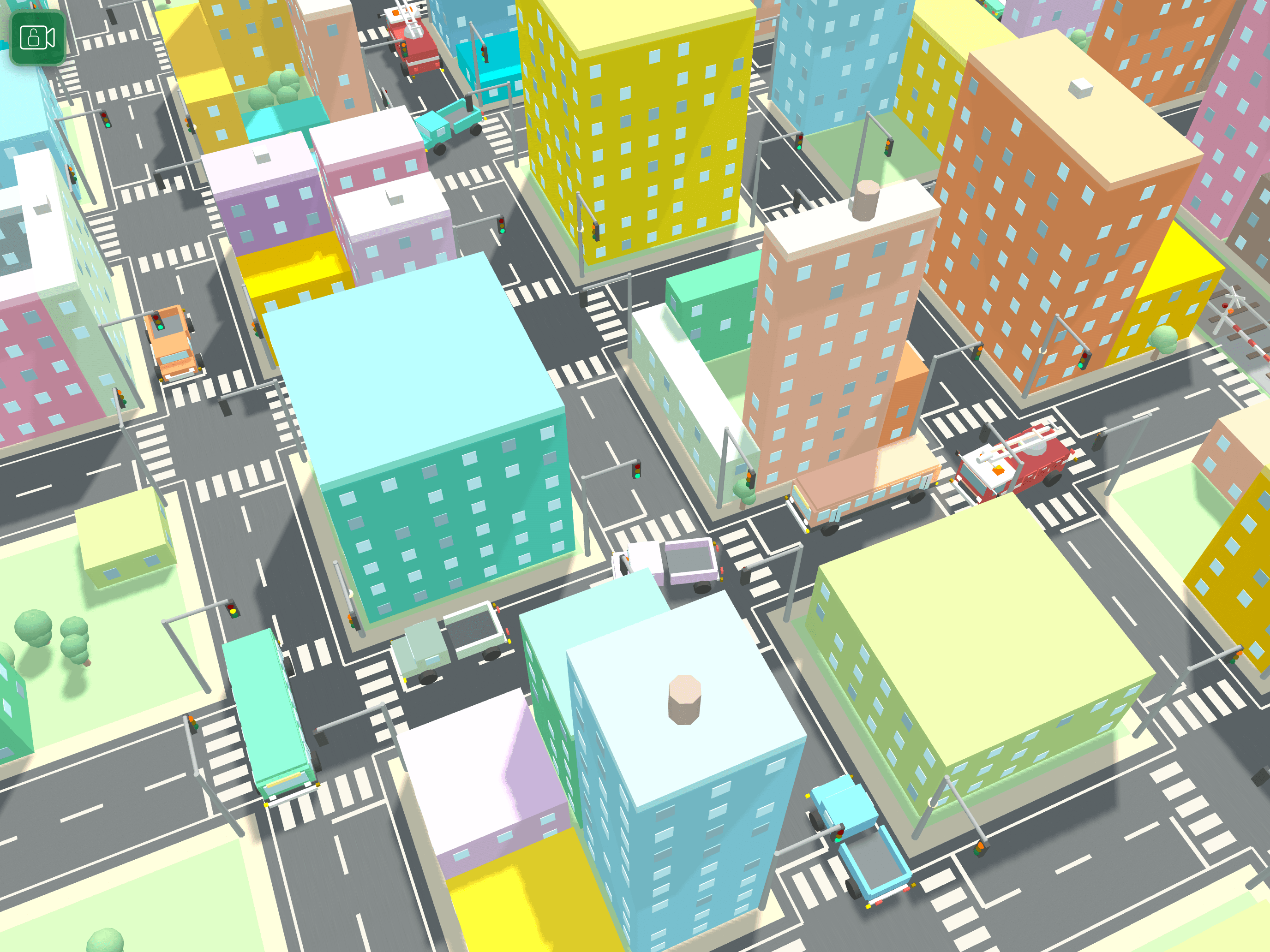 Isometric city view in Touch & Sparkle: Cars