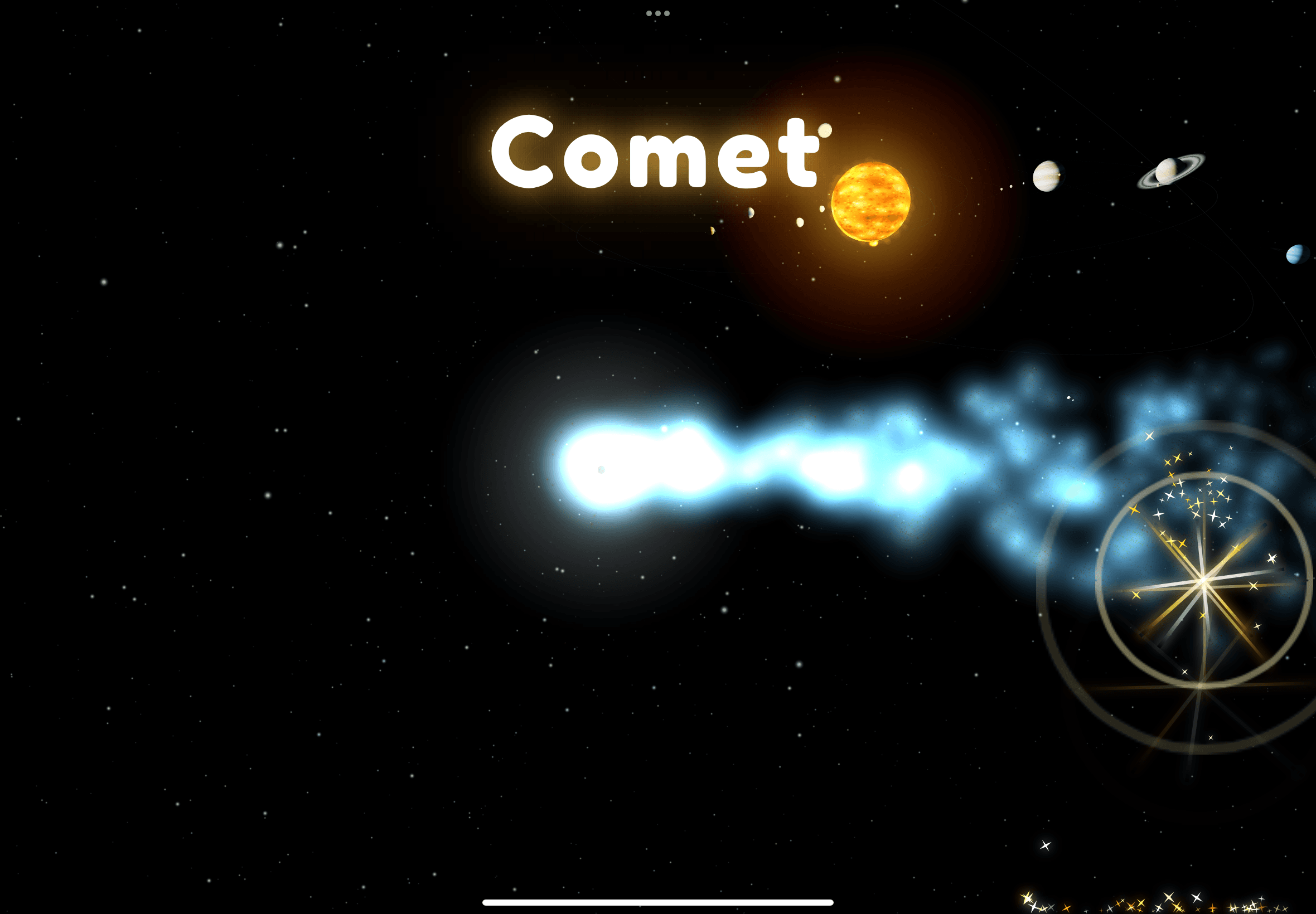 Comet scene in Touch & Sparkle Planets